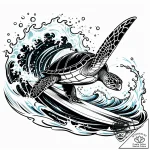 Eskizto, tattoo sketch, crush sea turtle surf… – style Jaeger Simple – tattoo sketch (02.11.2025 15:48)
