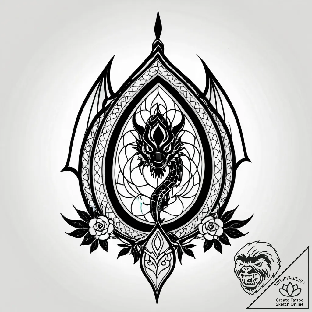 A single gothic cathedral window, tattoo flas... - style Jagger Old - tattoo sketch (02.11.2025 15:59)