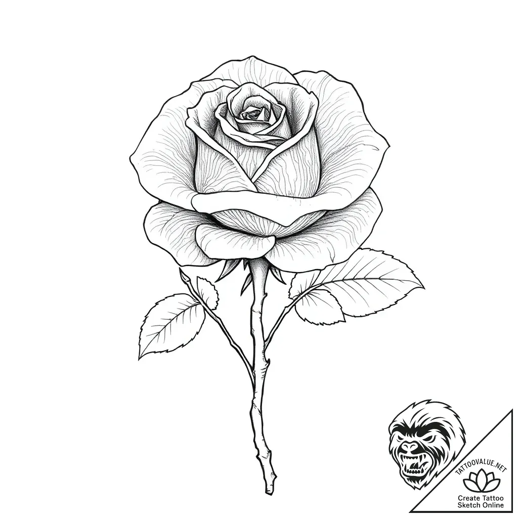Clawed rose blooming from stone, tattoo sketc... - style Flux Inscriptions - tattoo sketch (02.11.2025 17:58)