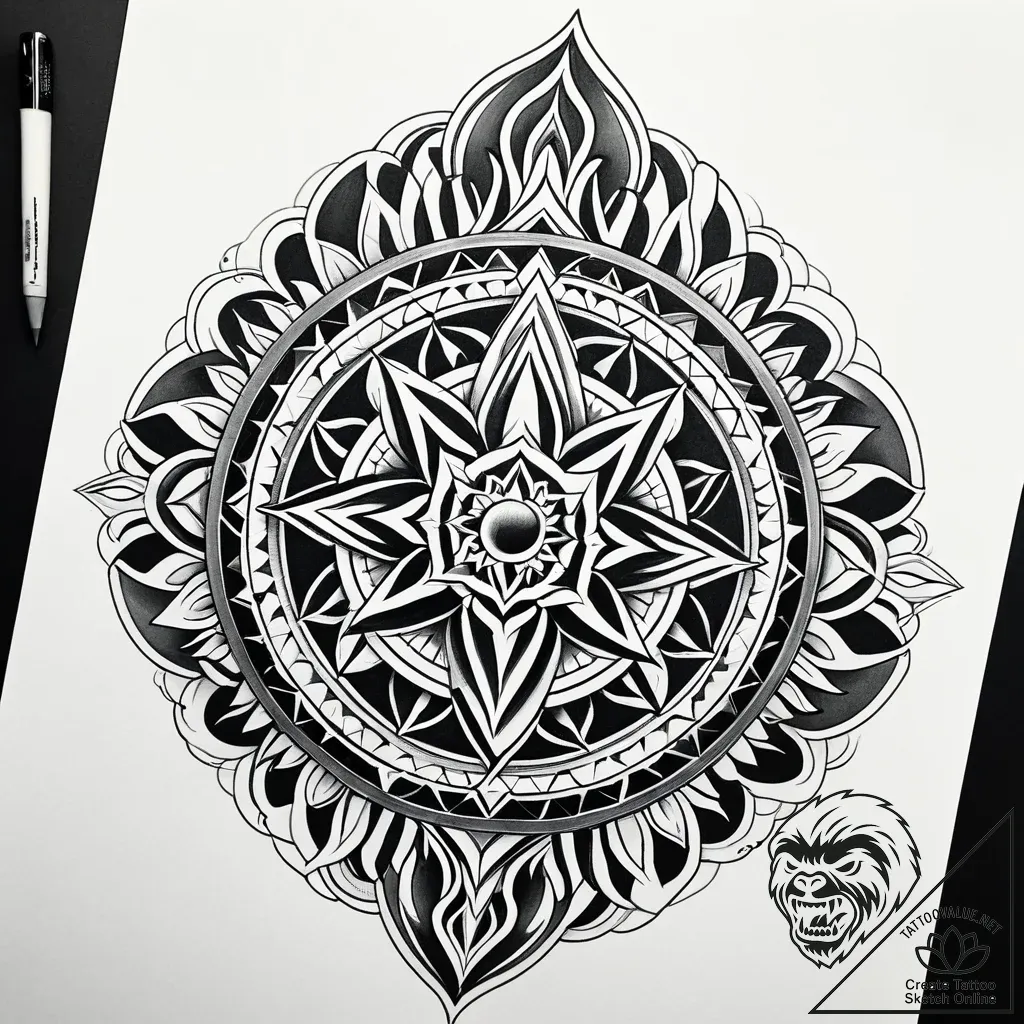 Oracle crown devouring flame, concept art for... - style Jaeger Simple - tattoo sketch (02.11.2025 18:00)