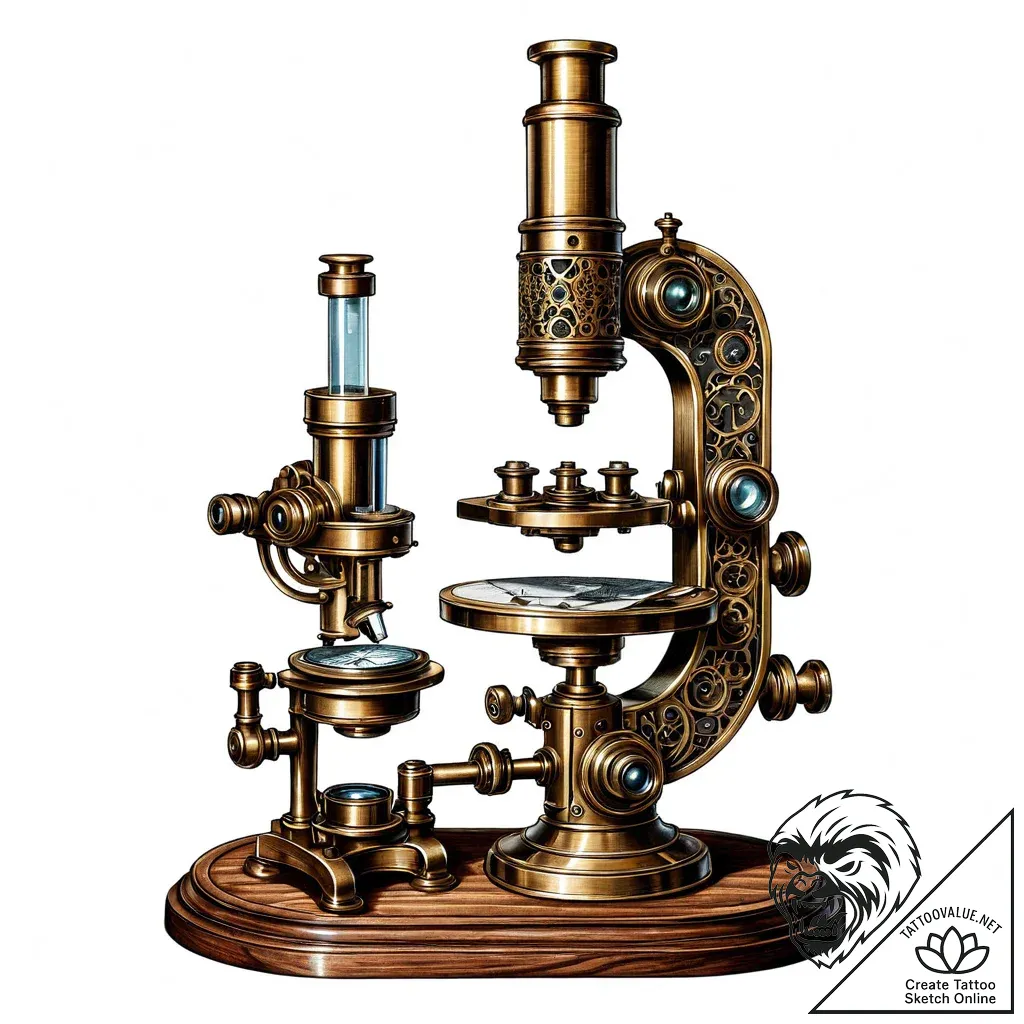 Antique microscope - style Jaeger Mini - tattoo sketch (02.11.2025 18:03)