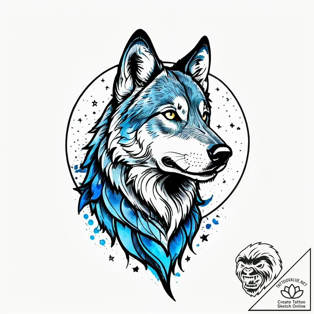 Fenrir, the great wolf, with jaws wide enough... - style Jagger Old - tattoo sketch (02.11.2025 18:08)