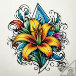Heraldic lily, artistic tattoo sketch, styliz… – style Jaeger Simple – tattoo sketch (02.11.2025 18:38)