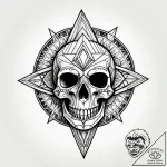 Astral skull with cosmic cracks, tattoo flash… – style Jagger Old – tattoo sketch (02.11.2025 18:48)