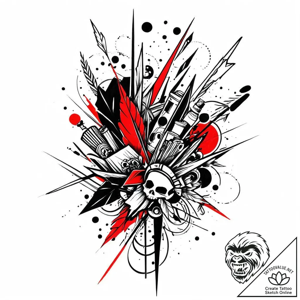 S, tattoo flash sheet design, minimalist appr... - style Jaeger Mini - tattoo sketch (02.11.2025 19:03)