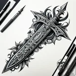Dagger forming from shadow, artistic tattoo s… – style Jaeger Simple – tattoo sketch (02.11.2025 19:18)