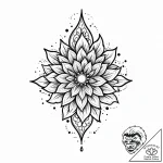 Oak blade beneath spectral bloom, tattoo flas… – style Jaeger Mini – tattoo sketch (02.11.2025 20:03)