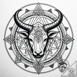 Horns, artistic tattoo sketch, clean lines, c… – style Jaeger Simple – tattoo sketch (02.11.2025 21:38)