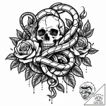 Forgotten serpent coiling through void, artis… – style Jaeger Mini – tattoo sketch (02.11.2025 21:43)
