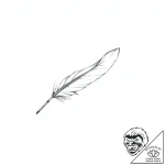 Tattoo sketch, single feather drifting with w… – style Flux Inscriptions – tattoo sketch (02.11.2025 22:33)