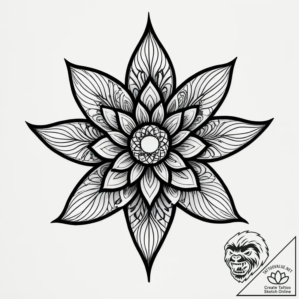 Flower of life, concept art for tattoo, new s... - style Jagger Old - tattoo sketch (02.11.2025 23:48)