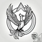A powerful burning phoenix rising, rebirth,,… – style Jagger Old – tattoo sketch (03.11.2025 00:28)