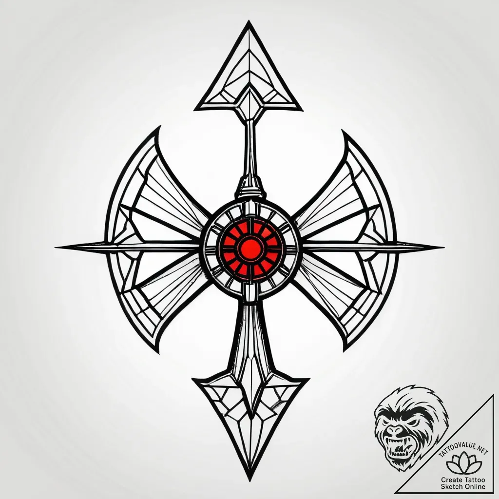 Tie-fighter from star wars, silhouette, tatto... - style Jagger Old - tattoo sketch (03.11.2025 01:08)