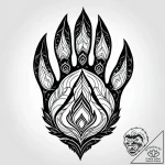 Tattoo sketch, kenaiвђ™s bear paw with mounta… – style Jagger Old – tattoo sketch (03.11.2025 01:48)