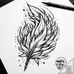 Tattoo sketch, howlвђ™s feathers turning into… – style Jaeger Simple – tattoo sketch (03.11.2025 02:18)