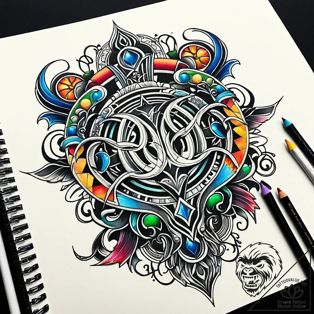 High-score from an arcade game, with initials... - style Jaeger Simple - tattoo sketch (03.11.2025 02:58)