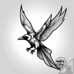 Astral raven flying through nebula, concept a… – style Jagger Old – tattoo sketch (03.11.2025 03:08)