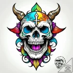 Animated skull laughing, artistic tattoo sket… – style Jagger Old – tattoo sketch (03.11.2025 03:28)