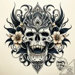 Obsidian bloom devouring relic, artistic tatt… – style Jaeger Simple – tattoo sketch (03.11.2025 03:58)