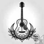 Tat tattoo sketch, manoloвђ™s guitar case wit… – style Jagger Old – tattoo sketch (03.11.2025 04:08)