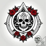 Pendulum sigil beneath crimson gate, tattoo l… – style Jagger Old – tattoo sketch (03.11.2025 04:48)