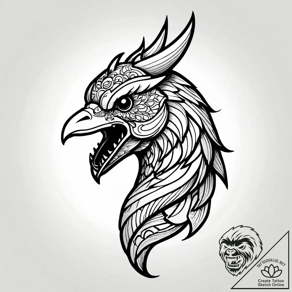 Onyx raven perched on cracked helm, tattoo sk... - style Jagger Old - tattoo sketch (03.11.2025 05:28)