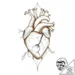 Anatomical heart encased in crystal, tattoo s… – style Flux Inscriptions – tattoo sketch (03.11.2025 05:53)