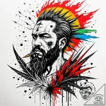 Burning spear splitting storm, tattoo drawing… – style Jaeger Simple – tattoo sketch (03.11.2025 06:38)
