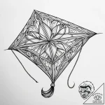 Kite, tattoo sketch design, black outline onl… – style Jaeger Simple – tattoo sketch (03.11.2025 07:18)