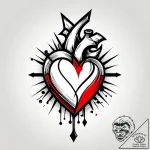 Broken heart symbol in 8-bit pixel art style,… – style Jagger Old – tattoo sketch (03.11.2025 09:48)