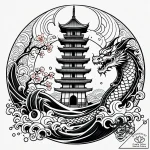 Arcane serpent climbing ancient tower, tattoo… – style Jaeger Simple – tattoo sketch (03.11.2025 09:58)