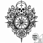 Engine order telegraph from a ship, set to “f… – style Jaeger Mini – tattoo sketch (03.11.2025 10:43)