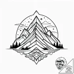 Mountains, concept art for tattoo, linework t… – style Jagger Old – tattoo sketch (03.11.2025 10:48)