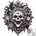 Chronos devouring his own clockwork children,… – style Jaeger Mini – tattoo sketch (03.11.2025 11:03)