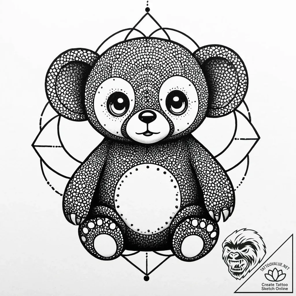 Cheburashka, artistic tattoo sketch, bold out... - style Jaeger Mini - tattoo sketch (03.11.2025 11:23)
