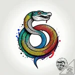 Animated serpent with fractured fangs, ink il… – style Jagger Old – tattoo sketch (03.11.2025 11:28)