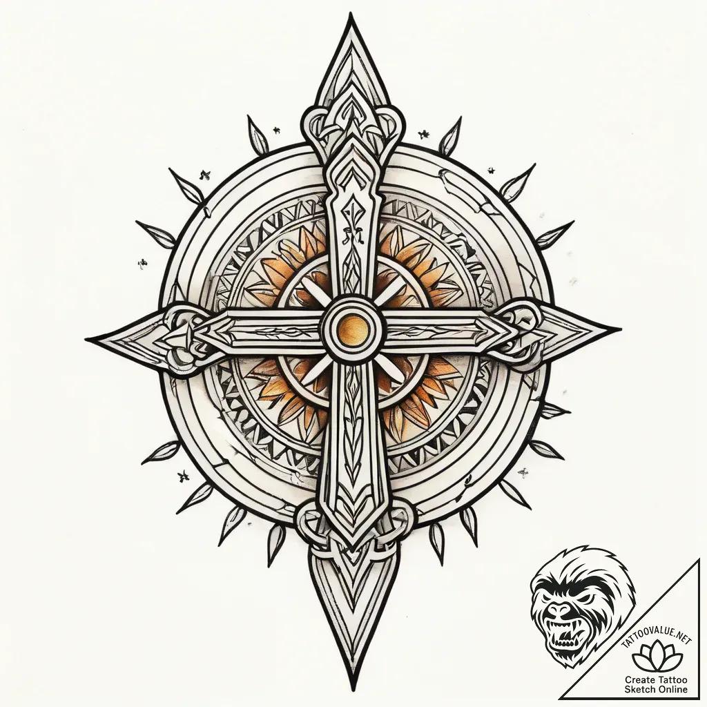 Talisman, concept art for tattoo, on a clean... - style Jagger Old - tattoo sketch (03.11.2025 11:48)