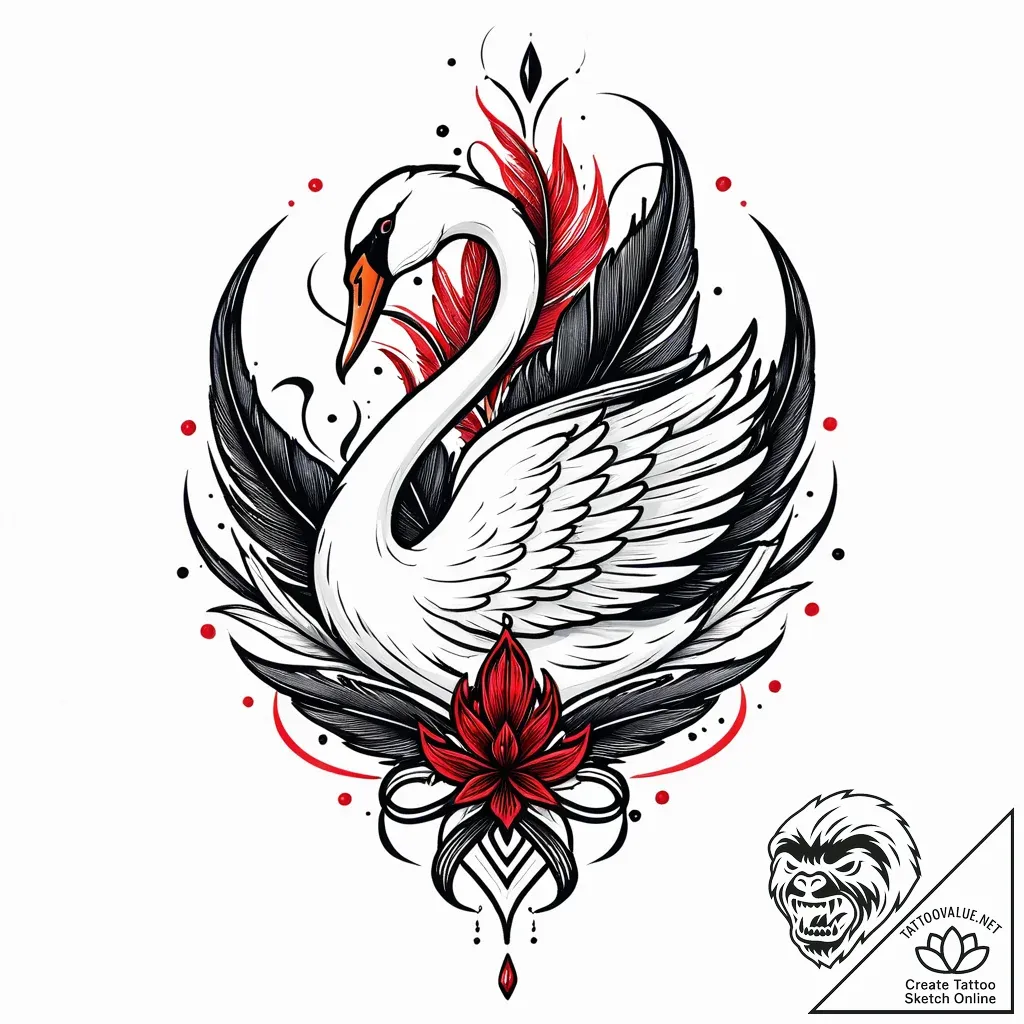 Quill pen made from a single, white swan feat... - style Jaeger Mini - tattoo sketch (03.11.2025 12:23)
