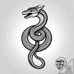 Serpent entwined around a caduceus, tattoo sk… – style Jagger Old – tattoo sketch (03.11.2025 13:08)