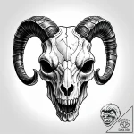 Goat skull – style Jaeger Simple – tattoo sketch (03.11.2025 13:18)