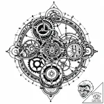 Lever escapement mechanism from a watch, prec… – style Jaeger Mini – tattoo sketch (03.11.2025 13:23)