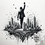 Tat tattoo sketch, manager standing tall with… – style Jaeger Simple – tattoo sketch (03.11.2025 13:38)