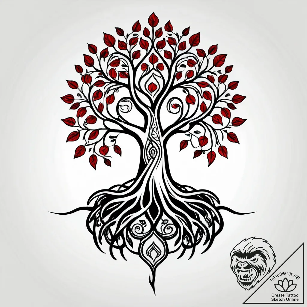 Etched relic beneath ancient tree, artistic t... - style Jagger Old - tattoo sketch (03.11.2025 13:48)