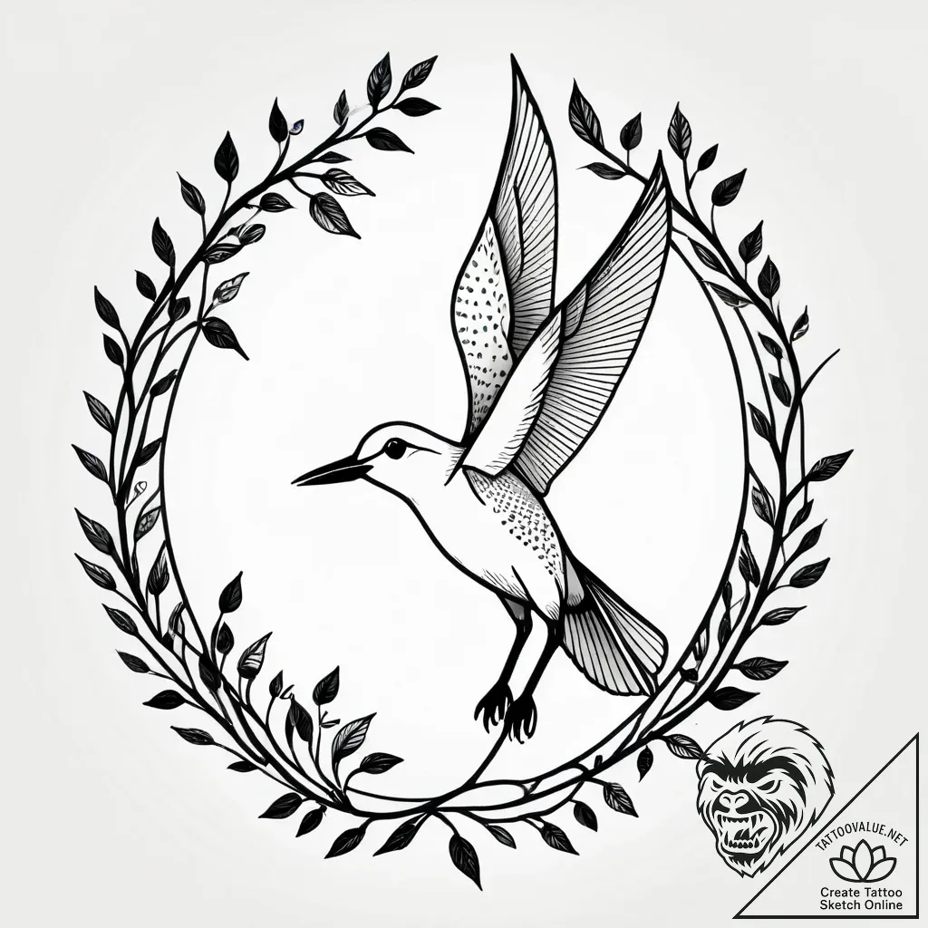 A whimsical bird on a swing set, playful,, in... - style Jagger Old - tattoo sketch (03.11.2025 14:28)