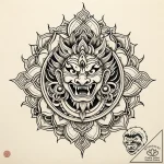 Yamantaka (tibetan wrathful deity), artistic… – style Jaeger Simple – tattoo sketch (03.11.2025 14:58)