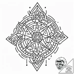 Unbroken runes beneath spectral storm, tattoo… – style Jaeger Mini – tattoo sketch (03.11.2025 15:03)