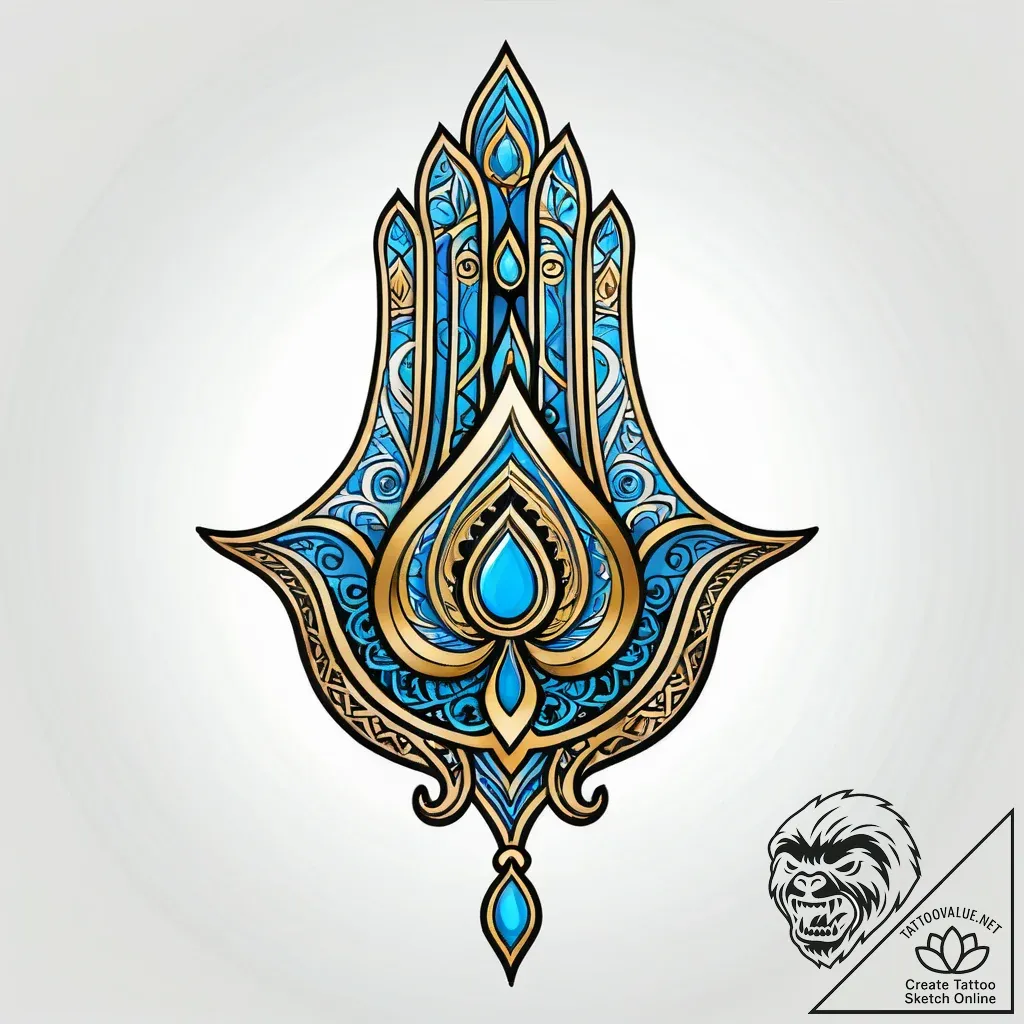 Hand of fatima - style Jagger Old - tattoo sketch (03.11.2025 15:08)