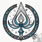 Astral scythe cutting through space, tattoo l… – style Jagger Old – tattoo sketch (03.11.2025 15:28)