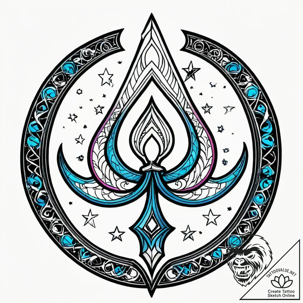 Astral scythe cutting through space, tattoo l... - style Jagger Old - tattoo sketch (03.11.2025 15:28)