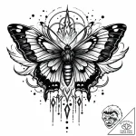 Apocalyptic moth flying through electric stor… – style Jaeger Mini – tattoo sketch (03.11.2025 15:43)